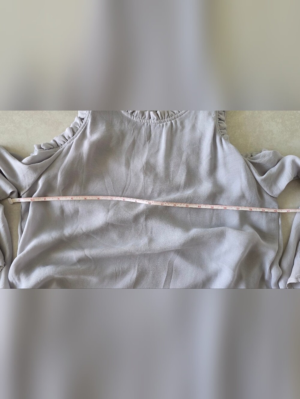 PPLA Light Gray Ruffle Cold-Shoulder Tunic - Picture 8 of 14